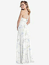 Rear View Thumbnail - Bleu Garden Cuffed Strapless Maxi Dress with Front Slit