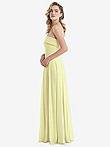 Side View Thumbnail - Butter Yellow Cuffed Strapless Maxi Dress with Front Slit