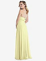 Rear View Thumbnail - Butter Yellow Cuffed Strapless Maxi Dress with Front Slit