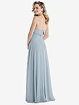 Rear View Thumbnail - Mist Cuffed Strapless Maxi Dress with Front Slit
