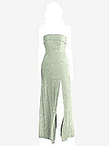 Front View Thumbnail - Vintage Primrose Sage Cuffed Strapless Maxi Dress with Front Slit