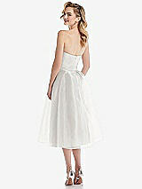 Rear View Thumbnail - Starlight Strapless Pleated Skirt Organdy Midi Dress