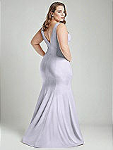 Alt View 4 Thumbnail - Silver Dove Shirred Shoulder Stretch Satin Mermaid Dress with Slight Train