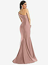 Alt View 3 Thumbnail - Neu Nude One-Shoulder Bias-Cuff Stretch Satin Mermaid Dress with Slight Train