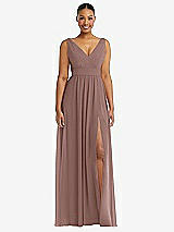 Alt View 2 Thumbnail - Sienna Plunge Neckline Bow Shoulder Empire Waist Chiffon Maxi Dress