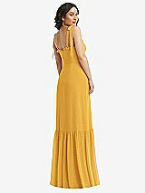 Rear View Thumbnail - NYC Yellow Tie-Shoulder Bustier Bodice Ruffle-Hem Maxi Dress
