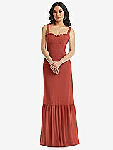 Alt View 1 Thumbnail - Amber Sunset Tie-Shoulder Bustier Bodice Ruffle-Hem Maxi Dress