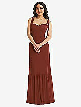 Alt View 2 Thumbnail - Auburn Moon Tie-Shoulder Bustier Bodice Ruffle-Hem Maxi Dress