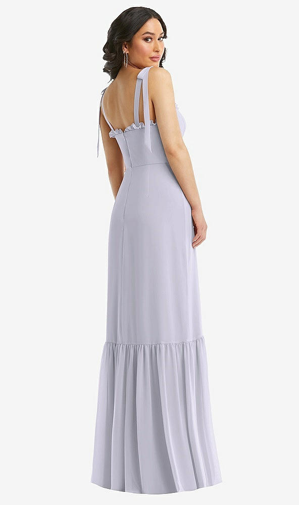 Back View - Silver Dove Tie-Shoulder Bustier Bodice Ruffle-Hem Maxi Dress