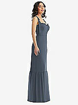 Side View Thumbnail - Silverstone Tie-Shoulder Bustier Bodice Ruffle-Hem Maxi Dress