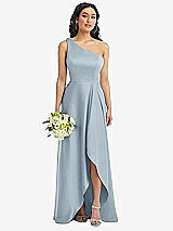 Alt View 1 Thumbnail - Mist One-Shoulder High Low Maxi Dress with Pockets