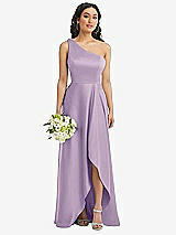 Alt View 1 Thumbnail - Pale Purple One-Shoulder High Low Maxi Dress with Pockets