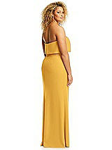 Alt View 5 Thumbnail - NYC Yellow Strapless Overlay Bodice Crepe Maxi Dress with Front Slit