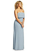 Alt View 4 Thumbnail - Mist Strapless Overlay Bodice Crepe Maxi Dress with Front Slit