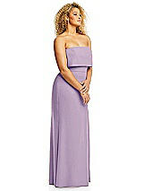 Alt View 4 Thumbnail - Pale Purple Strapless Overlay Bodice Crepe Maxi Dress with Front Slit