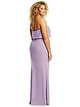 Alt View 5 Thumbnail - Pale Purple Strapless Overlay Bodice Crepe Maxi Dress with Front Slit