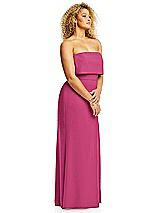 Alt View 4 Thumbnail - Tea Rose Strapless Overlay Bodice Crepe Maxi Dress with Front Slit
