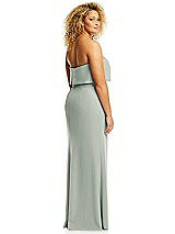 Alt View 5 Thumbnail - Willow Green Strapless Overlay Bodice Crepe Maxi Dress with Front Slit