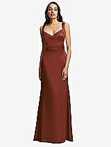 Front View Thumbnail - Auburn Moon Framed Bodice Criss Criss Open Back A-Line Maxi Dress