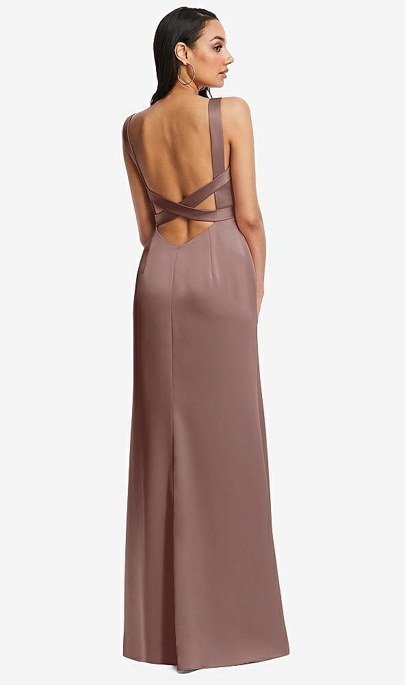 Back View - Sienna Framed Bodice Criss Criss Open Back A-Line Maxi Dress