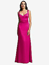 Front View Thumbnail - Think Pink Framed Bodice Criss Criss Open Back A-Line Maxi Dress