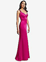 Side View Thumbnail - Think Pink Framed Bodice Criss Criss Open Back A-Line Maxi Dress