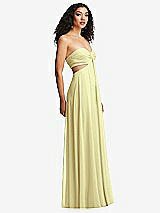 Alt View 6 Thumbnail - Butter Yellow Strapless Empire Waist Cutout Maxi Dress with Covered Button Detail