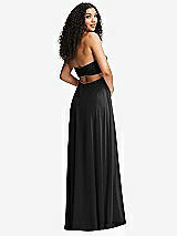 Alt View 7 Thumbnail - Black Strapless Empire Waist Cutout Maxi Dress with Covered Button Detail