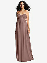 Alt View 2 Thumbnail - Sienna Strapless Empire Waist Cutout Maxi Dress with Covered Button Detail