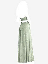 Rear View Thumbnail - Vintage Primrose Sage Strapless Empire Waist Cutout Maxi Dress with Covered Button Detail