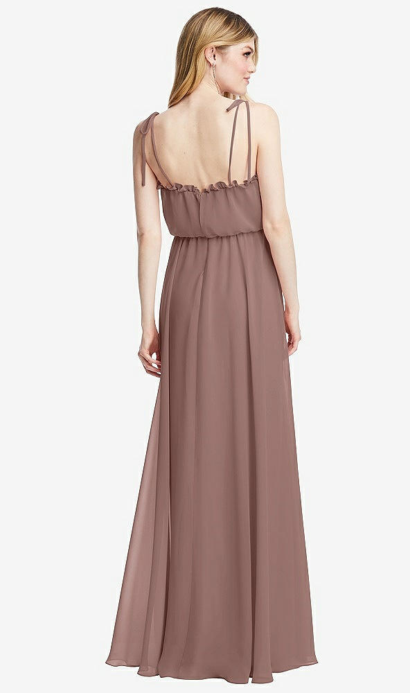 Back View - Sienna Skinny Tie-Shoulder Ruffle-Trimmed Blouson Maxi Dress