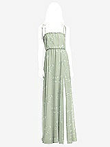 Front View Thumbnail - Vintage Primrose Sage Skinny Tie-Shoulder Ruffle-Trimmed Blouson Maxi Dress