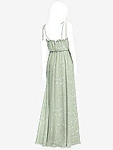 Rear View Thumbnail - Vintage Primrose Sage Skinny Tie-Shoulder Ruffle-Trimmed Blouson Maxi Dress