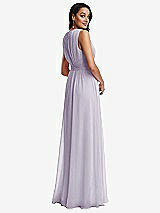 Rear View Thumbnail - Moondance Shirred Deep Plunge Neck Closed Back Chiffon Maxi Dress 