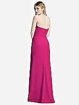 Alt View 3 Thumbnail - Think Pink Strapless Pleated Faux Wrap Trumpet Gown with Front Slit