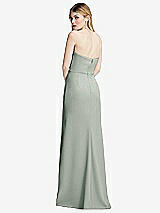 Alt View 3 Thumbnail - Willow Green Strapless Pleated Faux Wrap Trumpet Gown with Front Slit