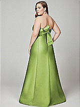 Alt View 3 Thumbnail - Mojito Strapless A-line Satin Gown with Modern Bow Detail