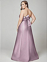 Alt View 3 Thumbnail - Suede Rose Strapless A-line Satin Gown with Modern Bow Detail