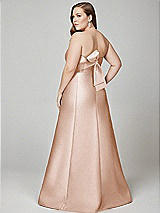 Alt View 3 Thumbnail - Cameo Strapless A-line Satin Gown with Modern Bow Detail