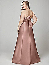 Alt View 3 Thumbnail - Neu Nude Strapless A-line Satin Gown with Modern Bow Detail