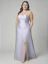 Alt View 1 Thumbnail - Silver Dove Strapless A-line Satin Gown with Modern Bow Detail