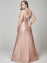 Alt View 3 Thumbnail - Toasted Sugar Strapless A-line Satin Gown with Modern Bow Detail