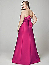 Alt View 3 Thumbnail - Think Pink Strapless A-line Satin Gown with Modern Bow Detail