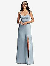 Alt View 1 Thumbnail - Mist Bustier A-Line Maxi Dress with Adjustable Spaghetti Straps
