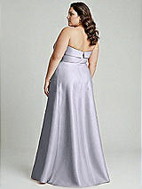 Alt View 3 Thumbnail - Silver Dove Strapless Bias Cuff Bodice Satin Gown with Pockets