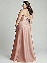 Alt View 3 Thumbnail - Toasted Sugar Strapless Bias Cuff Bodice Satin Gown with Pockets