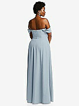 Alt View 4 Thumbnail - Mist Off-the-Shoulder Pleated Cap Sleeve A-line Maxi Dress