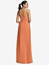 Rear View Thumbnail - Sweet Melon Plunging V-Neck Criss Cross Strap Back Maxi Dress