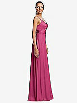 Side View Thumbnail - Tea Rose Triangle Cutout Bodice Maxi Dress with Adjustable Straps