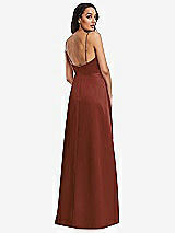 Rear View Thumbnail - Auburn Moon Adjustable Strap A-Line Faux Wrap Maxi Dress